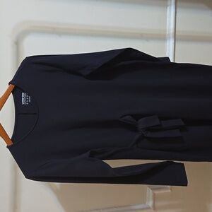 Lands' End Black Side-tie Knit Dress M